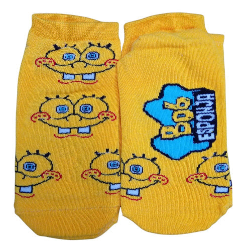 Medias soquete Bob Esponja - Bob caras fondo amarillo