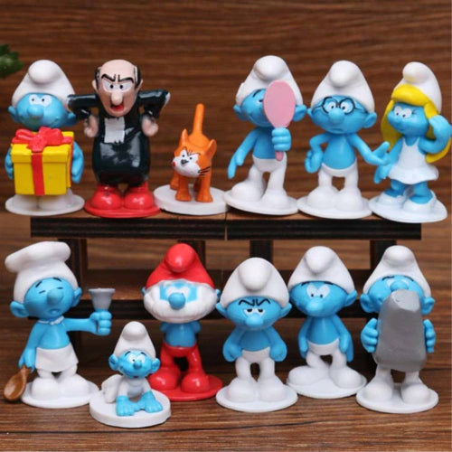 Figuras (Set x 12) Los Pitufos - Personajes 3 a 6 cm aprox