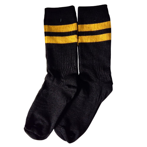 Medias 3/4 Puño - Negras con rayas amarillas