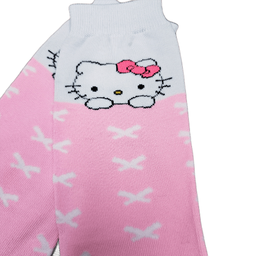 Medias 3/4 Sanrio - Hello Kitty camita rosa con cruces