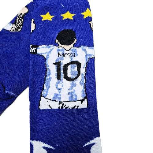 Medias 3/4 Argentina - Messi 3 Estrellas fondo azul