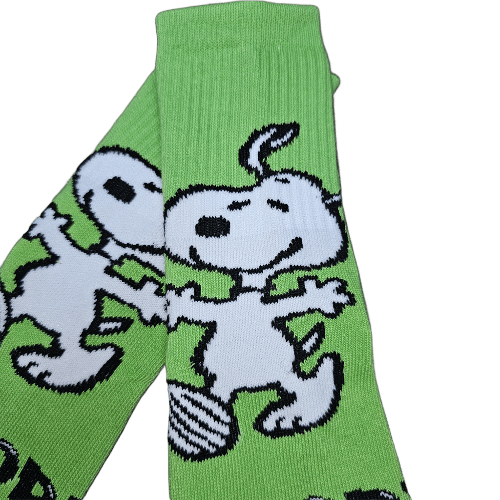 Medias 3/4 Puño - Snoopy bailando fondo verde