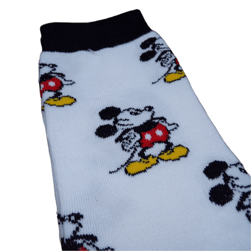 Medias 3/4 Mickey Mouse - Mickey mini Fondo Blanco (borde negro)