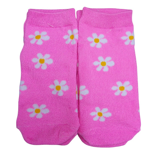 Medias soquete Margaritas fondo rosa