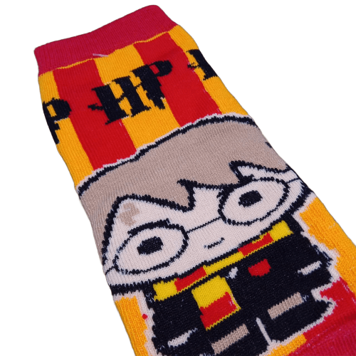 Medias soquete Harry Potter - Harry Chibi Gryffindor (fondo rayado)