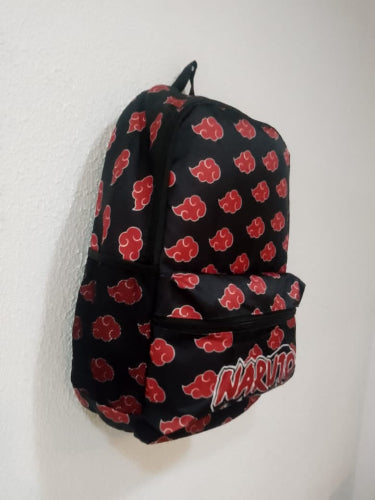 Mochila de Cordura Reforzada - Naruto Akatsuki Nubes (Fondo Negro)