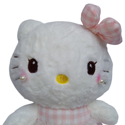 Peluche plush Sanrio - Hello Kitty perlitas vestido cuadrillé 22CM