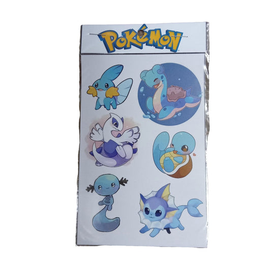Stickers Pokemon Modelo 3 - Tipo Agua para recortar