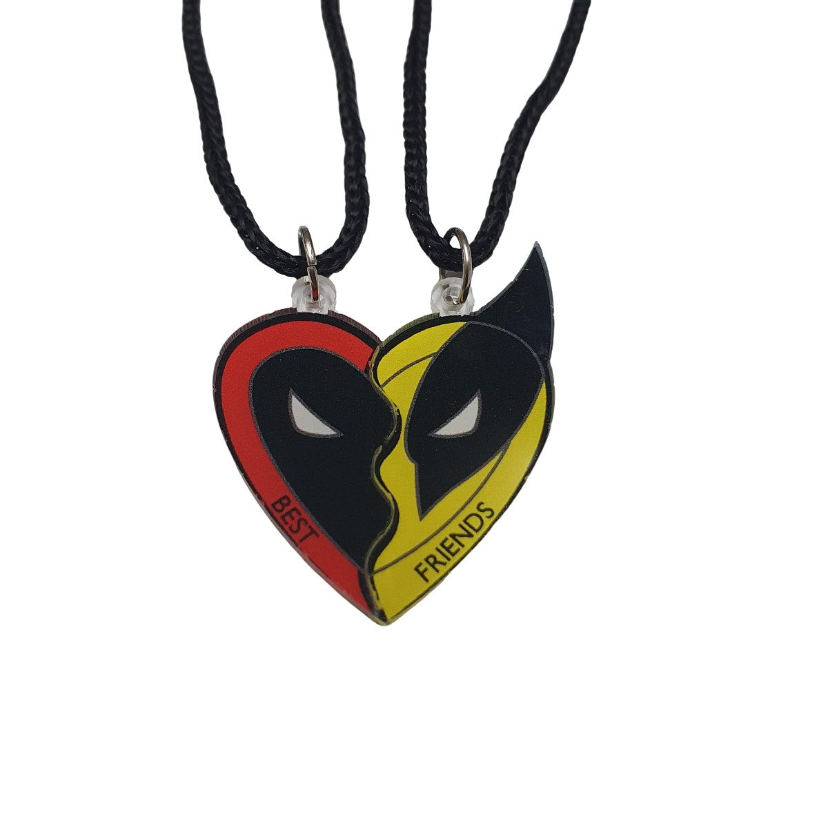 Colgante Acrilico Deadpool & Marvel - Corazón Friendship
