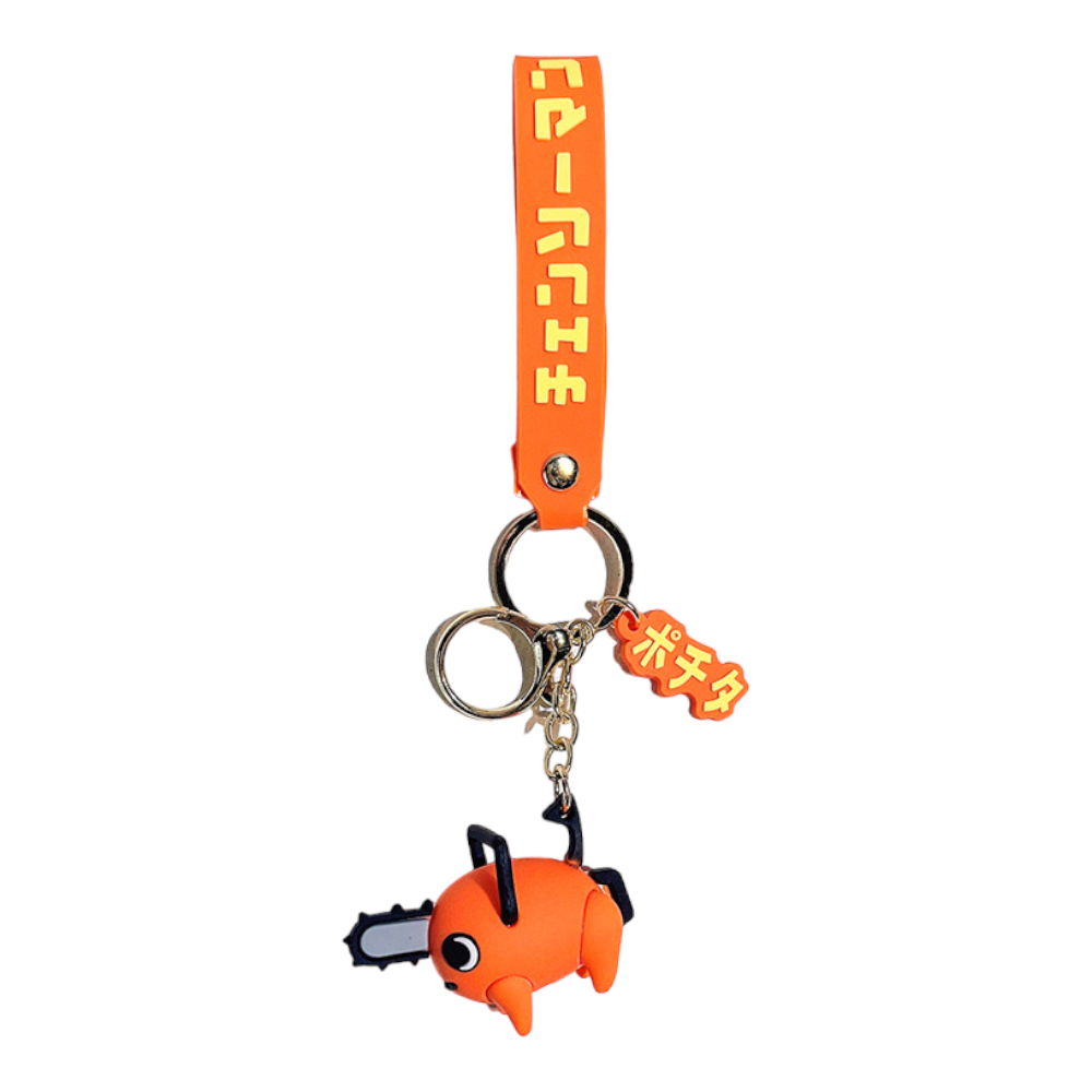 Llavero Goma 3D Chainsaw Pochita (Cinta Naranja)