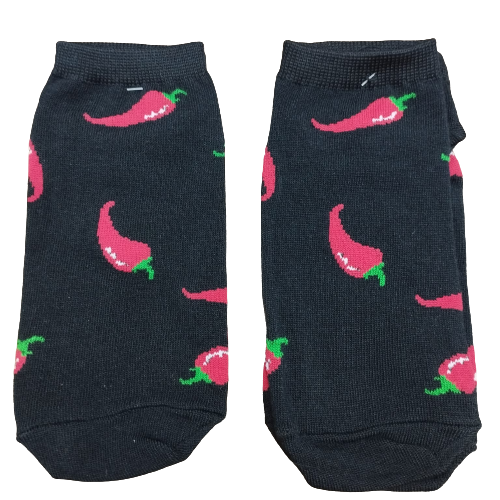 Medias Soquetes Chile Picante (fondo negro)