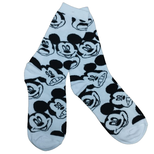 Medias 3/4 Mickey Mouse - Caras grandes (fondo blanco)