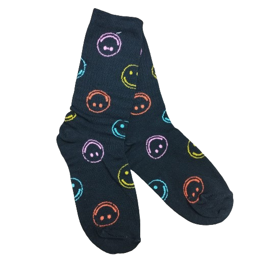 Medias 3/4 Carita Feliz Colores (fondo negro)