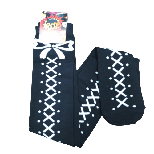 Medias bucaneras Cordones blancos