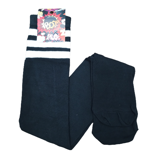 Medias bucaneras Negras con rayas blancas