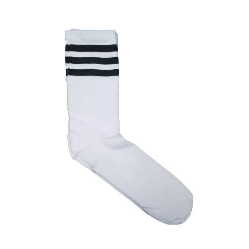 Medias 3/4 Blancas con rayas negras