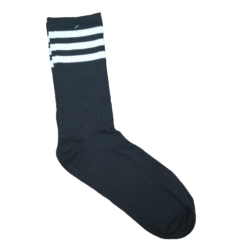 Medias 3/4 Negras con rayas blancas