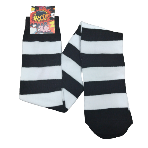 Medias Bucaneras Rayadas Negro y Blanco (lineas gruesas)