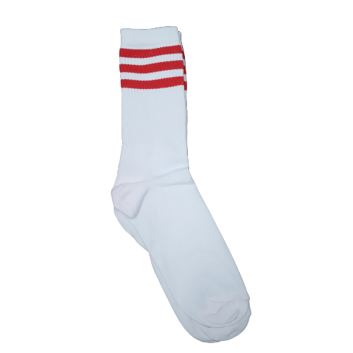 Medias 3/4 Blancas con 3 lineas rojas