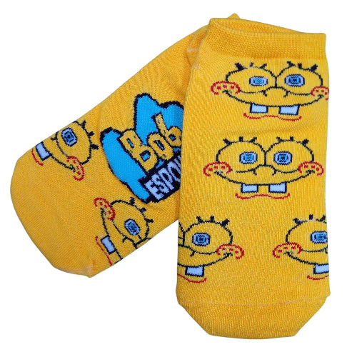 Medias soquete Bob Esponja - Bob caras fondo amarillo