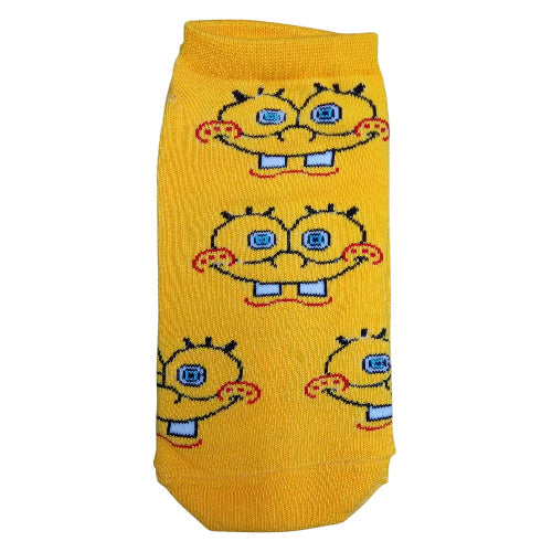 Medias soquete Bob Esponja - Bob caras fondo amarillo
