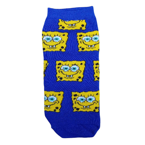 Medias soquete Bob Esponja - Bob caras fondo azul