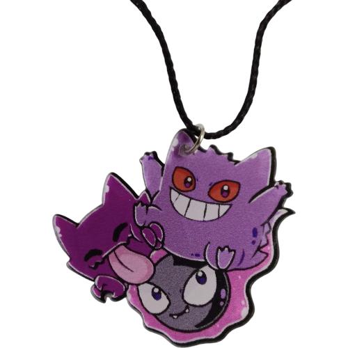 Colgante Acrílico Pokemon - Gastly Haunter Gengar Chibi Evolution Line