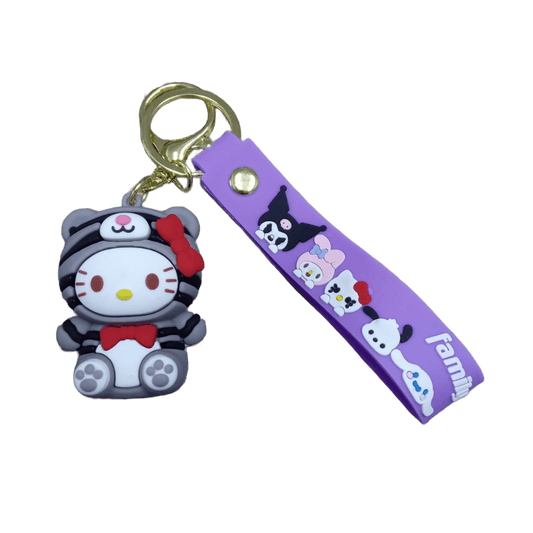Llavero Goma 3D Sanrio Kitty disfraz mapache