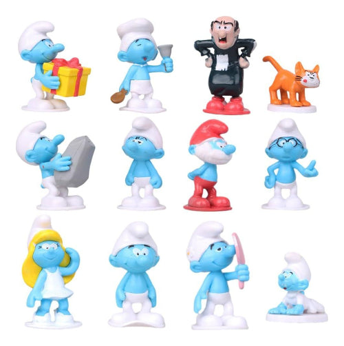 Figuras (Set x 12) Los Pitufos - Personajes 3 a 6 cm aprox