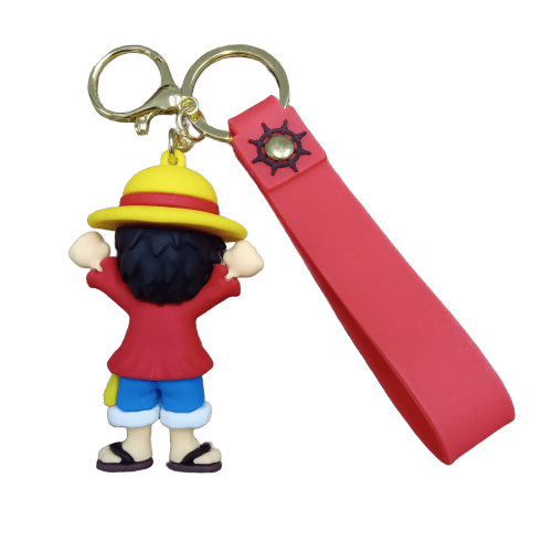 Llavero Goma 3D One Piece - Luffy Brazos Arriba (Correa con Cascabel)