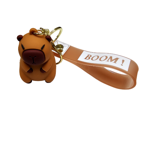 Llavero goma 3D Carpincho Capybara Sentado