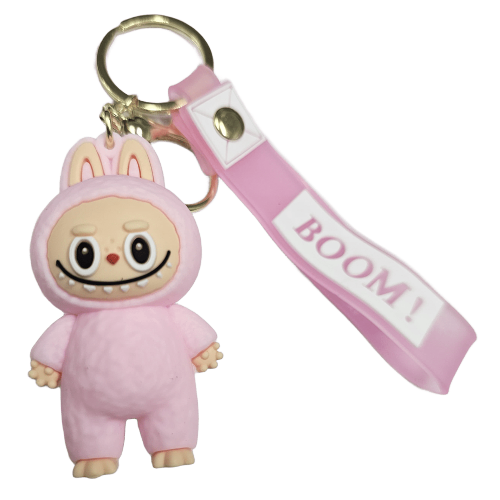 Llavero Goma 3D Labubu rosa