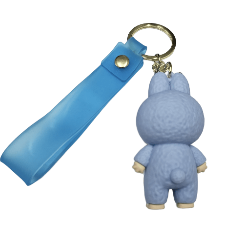 Llavero Goma 3D Labubu celeste
