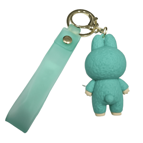 Llavero Goma 3D Labubu verde agua