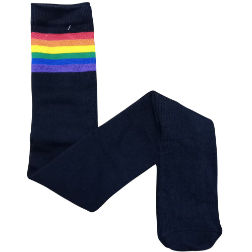 Medias bucaneras Negras con rayas multicolor