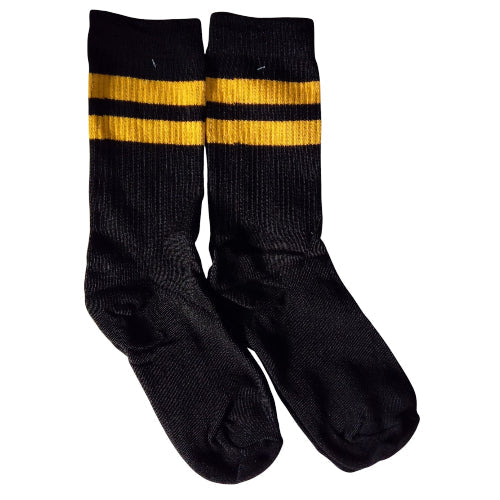 Medias 3/4 Puño - Negras con rayas amarillas