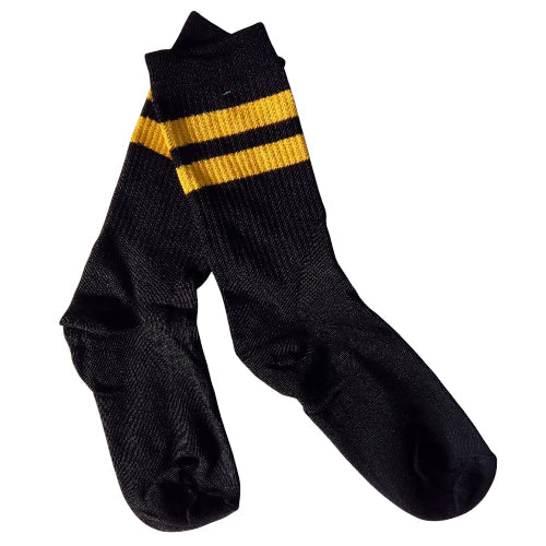 Medias 3/4 Puño - Negras con rayas amarillas