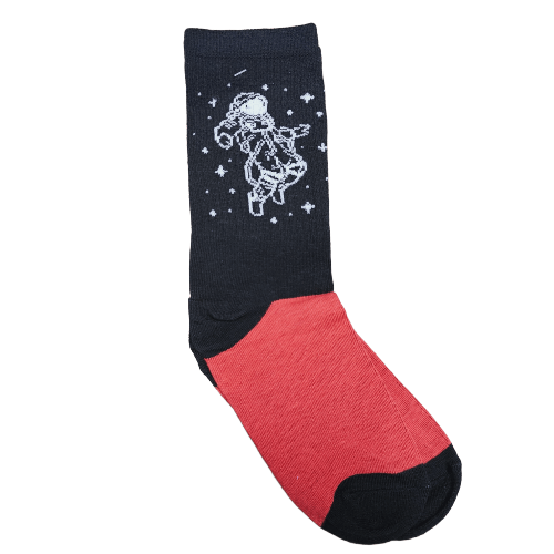 Medias 3/4 Puño - Astronauta fondo negro y rojo
