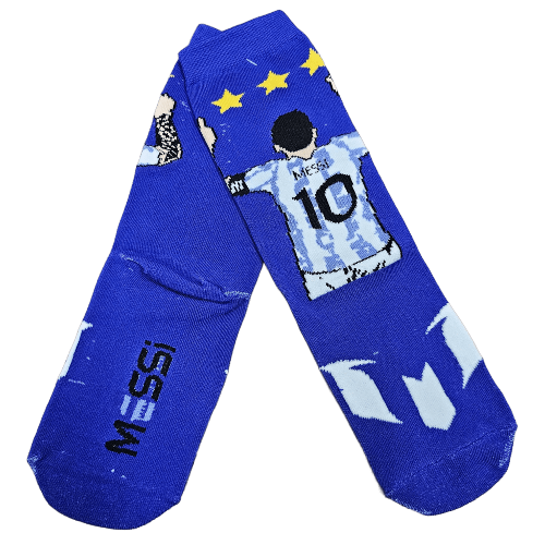 Medias 3/4 Argentina - Messi 3 Estrellas fondo azul