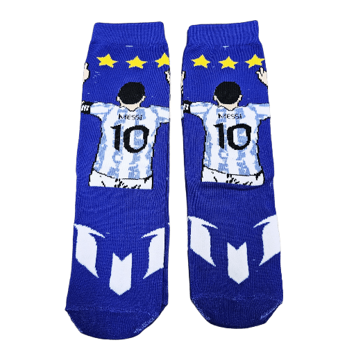 Medias 3/4 Argentina - Messi 3 Estrellas fondo azul