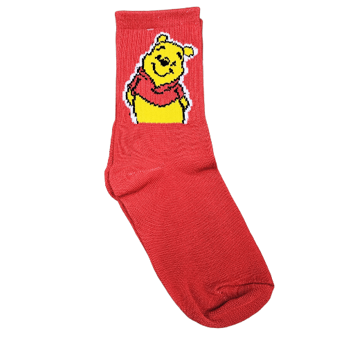 Medias 3/4 Puño - Winnie Pooh fondo rojo