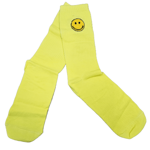 Medias 3/4 Puño - Carita feliz fondo amarillo