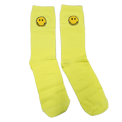 Medias 3/4 Puño - Carita feliz fondo amarillo