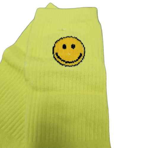 Medias 3/4 Puño - Carita feliz fondo amarillo