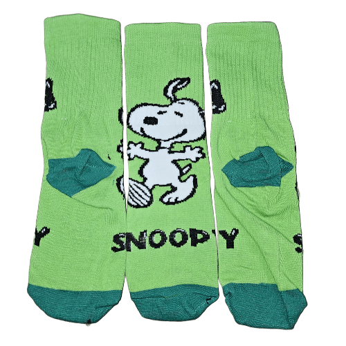 Medias 3/4 Puño - Snoopy bailando fondo verde