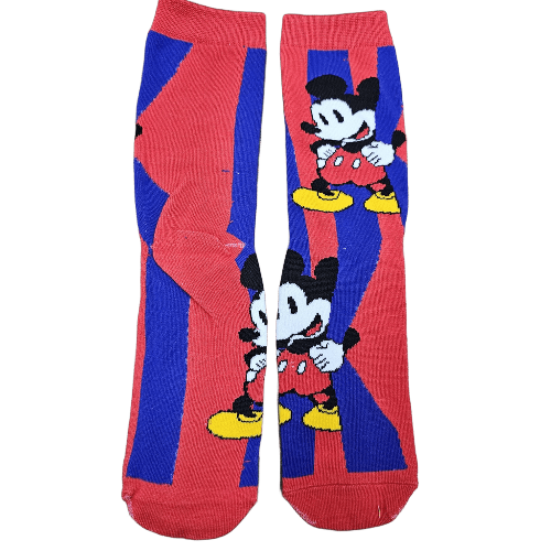 Medias 3/4 Mickey Mouse fondo rojo y azul