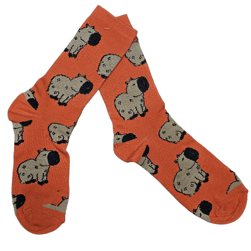 Medias 3/4 Puño - Capybaras fondo naranja