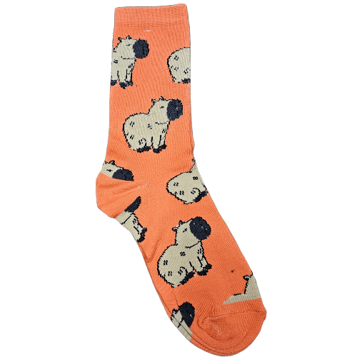 Medias 3/4 Puño - Capybaras fondo naranja