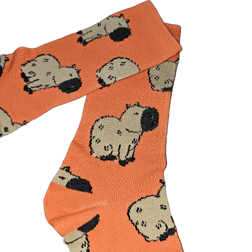 Medias 3/4 Puño - Capybaras fondo naranja