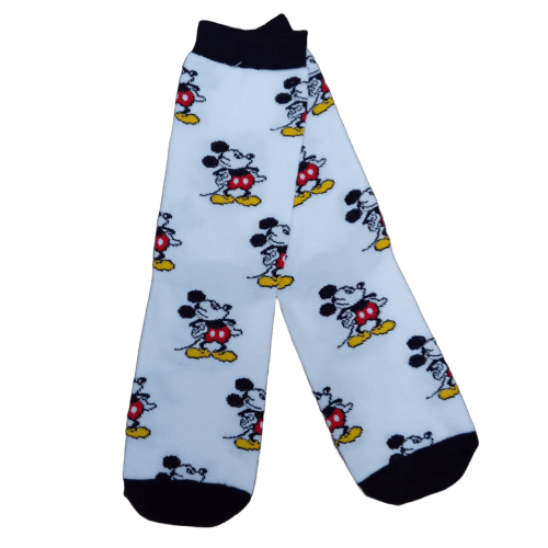 Medias 3/4 Mickey Mouse - Mickey mini Fondo Blanco (borde negro)